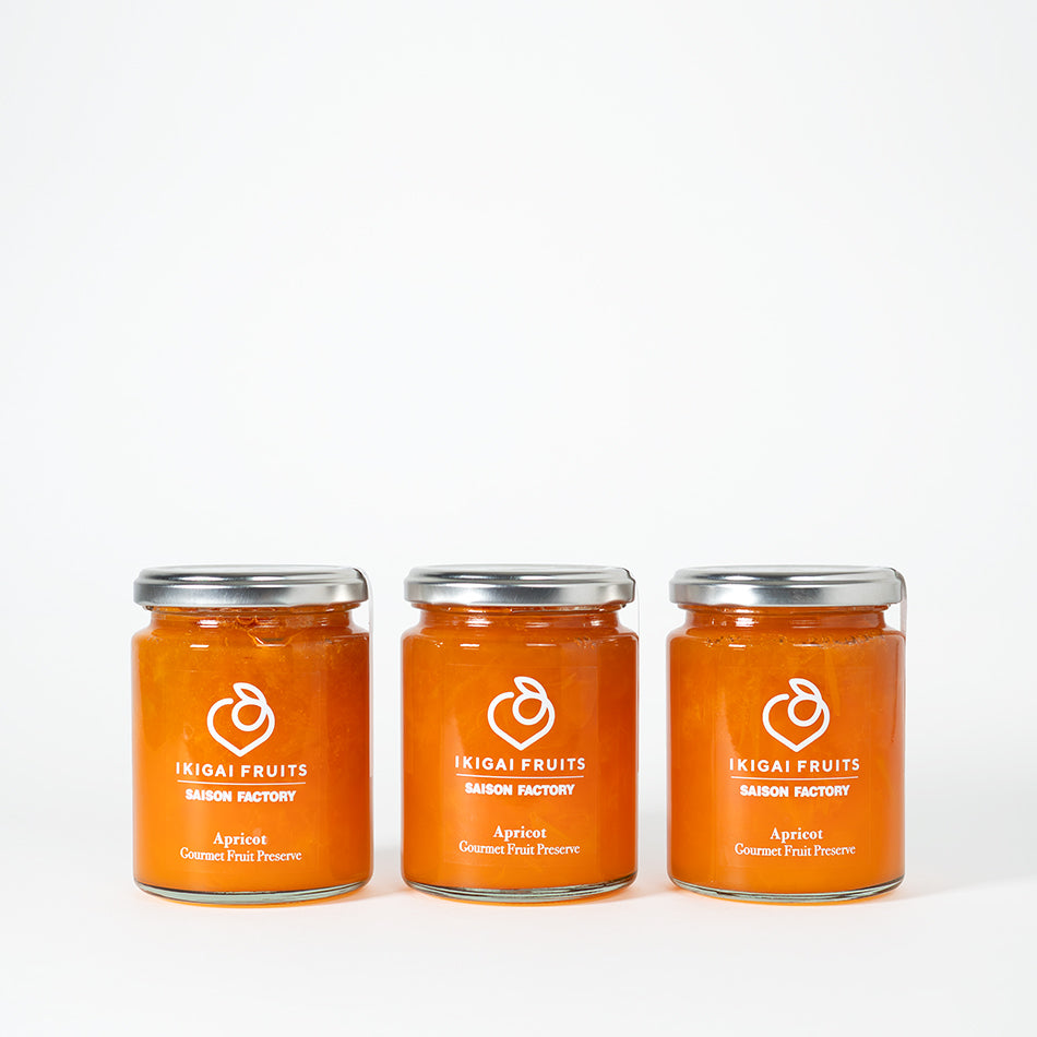 Three bottles of Apricot Preserves